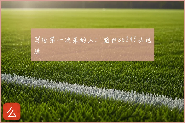 写给第一次来的人：盛世ss245从这进